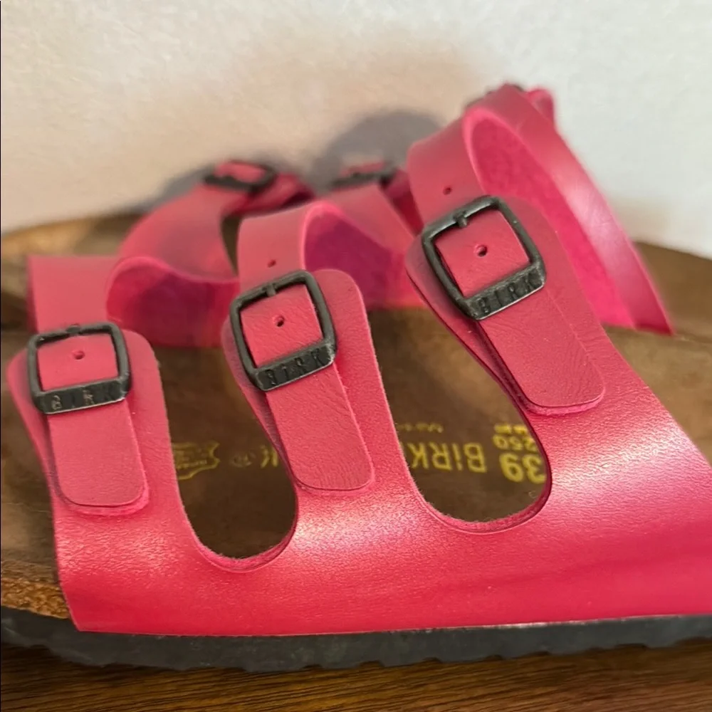 Birkenstock Metallic Pink Florida Triple-Strap Sandals Size 39 - Picture 6 of 12